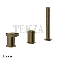 Gessi ANELLO Смеситель на борт ванны без излива, с гарнитуром 63347-713, Antique Brass