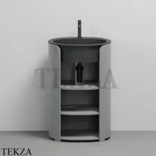CIELO I Catini Tiberino Тумба отдельностоящая CAMTL, с 3-мя полками, слив в стену, Brina-Lavagna