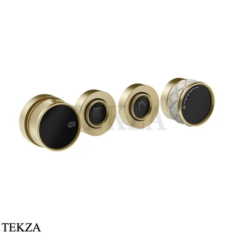 Gessi Pelle Tresse Термостат для душа на 2 потока, внешняя часть, 78234-435, Crème/ Brass Br. PVD
