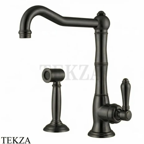 Nicolazzi Cucina Смеситель для кухни с изогнутым изливом и отдельным душем 3450WSNKN75C, Brushed black nichel