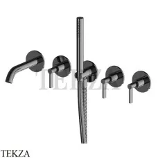 Newform Blink Chic Смеситель для ванны с гарнитуром, внешняя часть 71073E.58.063, PVD Gun Metal
