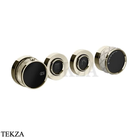 Gessi Pelle Tresse Термостат для душа на 2 потока, внешняя часть, 78234-433, Crème/ Nickel PVD