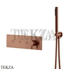 Boheme FUSION Смеситель для душа, 3 потока, с гарнитуром 130-SYS-BRB, Brushed Bronze