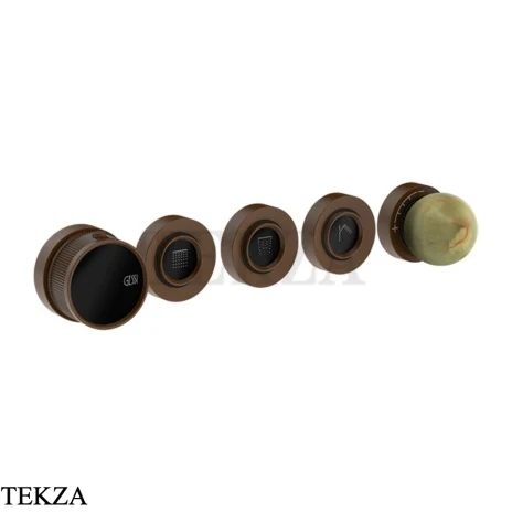 Gessi Perle Термостат для душа на 3 потока, внешняя часть 74534-845, бронза Dark Brush