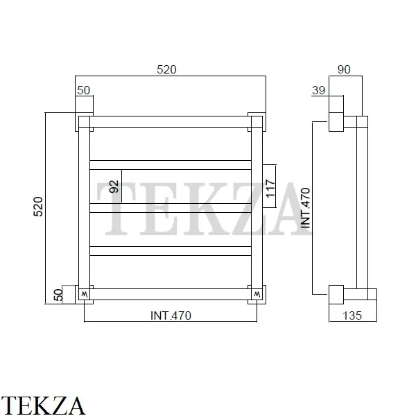 Margaroli Quadri 710 3 Полотенцесушитель для ГВС 7105203CRN, хром глянец