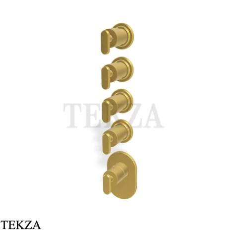 FIMA Carlo Frattini Park Line Термостат для ванны и душа, 4 потока, внешняя часть F1353X4OS, brushed gold