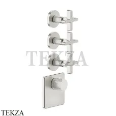 Gessi INCISO WELLNESS Термостат 3 выхода, внешняя часть 58346-149, Finox Brushed Nickel