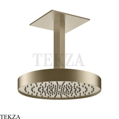 Gessi Incastri Верхняя лейка D30 с потолочным кронштейном под размер 63070-149, нерж. сталь Brush / никель Brushed