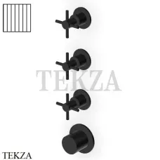 Zucchetti Helm Vertical Термостат для душа на 3 потока, внешняя часть ZHM803.XP81G2, brushed total black PVD