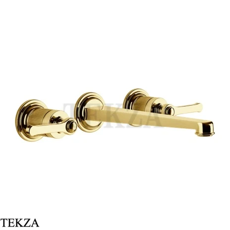 Gessi VENTI20 Смеситель для раковины на 3 отв. длинный, внешняя часть 65090-246, Gold PVD