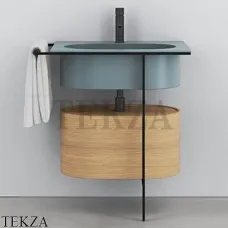 Cielo Kyros Модульная система умывальника с тумбой, Polvere-черный-Rovere Naturale Cielo Kyros Модульная система умывальника с тумбой, Polvere-черный-Rovere Naturale