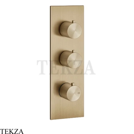 Gessi 316 WELLNESS Термостат 2 выхода на планке, внешняя часть 54514-726, Warm Steel Brushed PVD