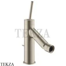 Axor Starck Смеситель для биде с тонкой рукояткой, с донным клапаном 10211820, Brushed Nickel