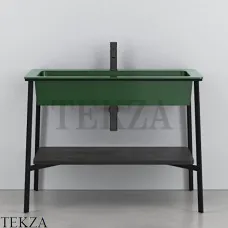 CIELO CATINO Rettangolare Консоль с керамической раковиной, Alga-черный