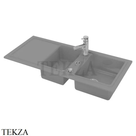 Duravit Cassia 80 Кухонная мойка двойная 116x51, встраиваемая 7513111600, серый глянец