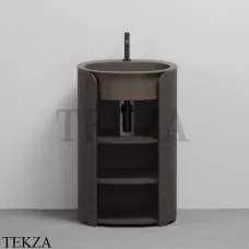 CIELO I Catini Tiberino Тумба отдельностоящая CAMTL, с 3-мя полками, слив в стену, Rovere grigio-Cacao