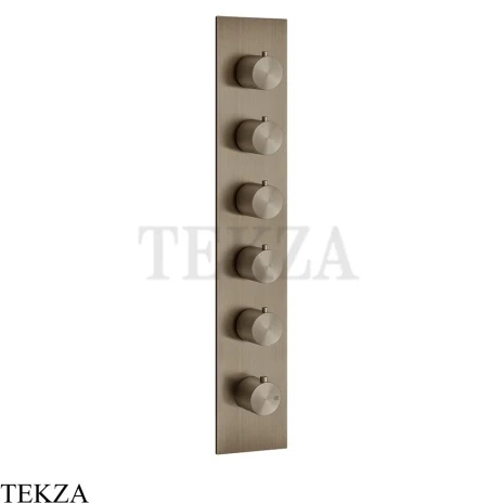 Gessi 316 WELLNESS Термостат 5 выходов на планке, внешняя часть 54520-761, Coffee Bronze Brushed PVD