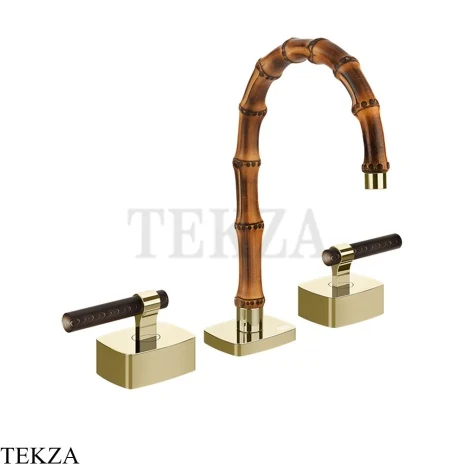 Gessi Jacqueline Смеситель для раковины на 3 отв., без донного клапана 77211-710, шампань глянец