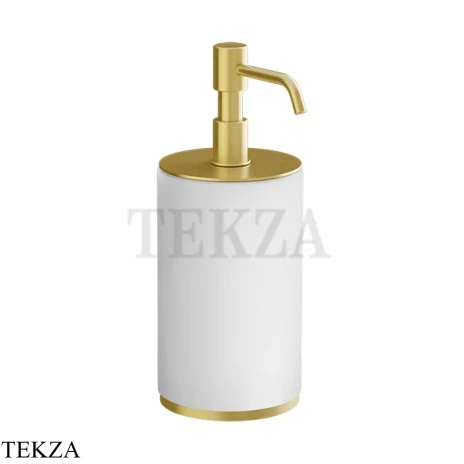 Gessi INCISO accessories Дозатор для жидкого мыла настольный, белый 66437-716, Gold Br. PVD