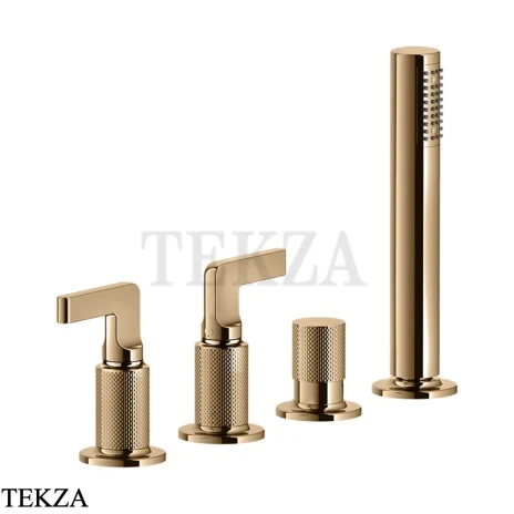 Gessi INCISO Смеситель для ванны, наполнение через слив-перелив 58043-735, Warm Bronze PVD