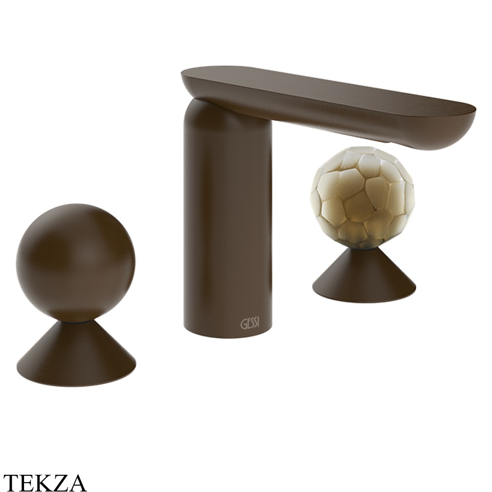 Gessi Perle Смеситель для раковины на 3 отв., без гарнитура 74045-845, бронза Dark Brush