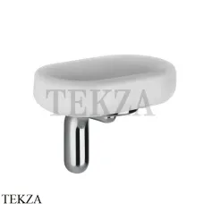 Gessi Goccia Мыльница настенная, белая керамика 38001-031, хром глянец