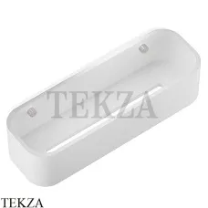 Decor Walther Stone White DCT30 Настенная душевая полочка-контейнер 0973855, белый матовый-stainless steel Decor Walther Stone White DCT30 Настенная душевая полочка-контейнер 0973855, белый матовый-stainless steel