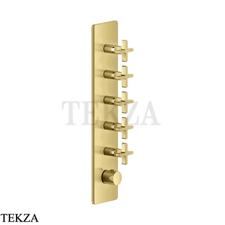 Gessi INCISO WELLNESS Термостат 5 выходов, внешняя часть 58230-246, Gold PVD