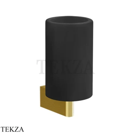 Gessi Origini Стакан настенный с держателем, черный 66408-716, Gold Br. PVD