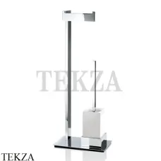 Decor Walther BRICK Напольная стойка с ершиком и бумагодержателем, фарфор 0591300, хром глянец