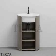 CIELO I Catini Tiberino Тумба отдельностоящая CAMTL, с 3-мя полками, слив в стену, Arenaria белый глянец