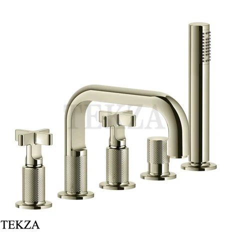 Gessi INCISO+ Смеситель на борт ванны с гарнитуром 58140-720, Nickel PVD