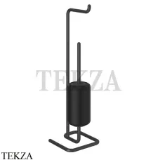 Gessi Goccia Стойка с держателем для туалетной бумаги и ершиком 38068-299, Black XL