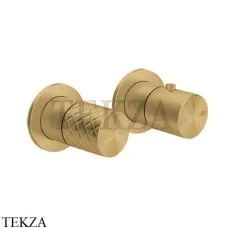Gessi Habito INTRECCIO Термостат для душа на 2 потока, внешняя часть 70134-727, Brushed Brass PVD