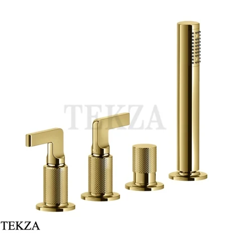Gessi INCISO Смеситель для ванны, наполнение через слив-перелив 58043-246, Gold PVD