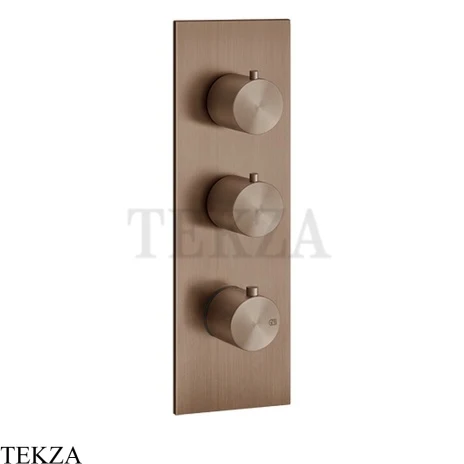 Gessi 316 WELLNESS Термостат 2 выхода на планке, внешняя часть 54514-708, Copper Brushed PVD