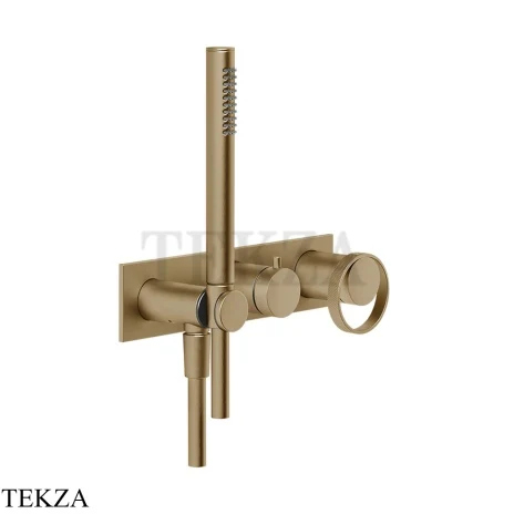 Gessi ANELLO Смеситель для душа 2 потока, с гарнитуром, внешняя часть 63343-726, Warm Steel Br. PVD