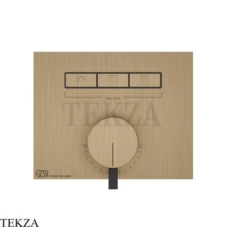 Gessi HI-FI Однорычажный смеситель, на 3 поток, внешняя часть 63081-726, Warm Bronze Br. PVD