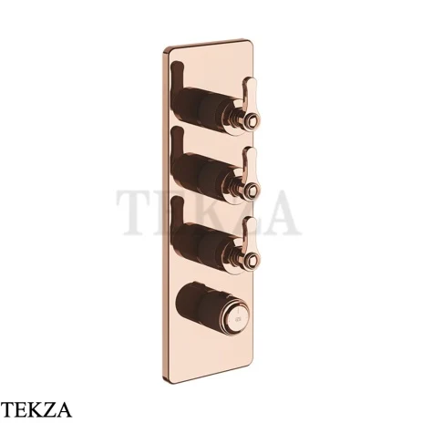 Gessi VENTI20 Термостат для душа, 3 потока, внешняя часть 65204-030, Copper PVD