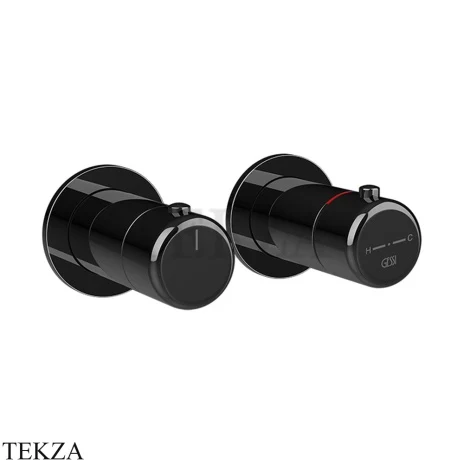 Gessi Goccia Термостат для душа, 3 потока, внешняя часть 33136-706, Black Metal PVD