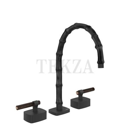 Gessi Jacqueline Смеситель для раковины на 3 отв., без донного клапана 77415-299, черный матовый