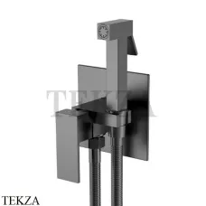 Boheme Qubic Гигиенический душ со смесителем, комплект 477-GM, gun metall