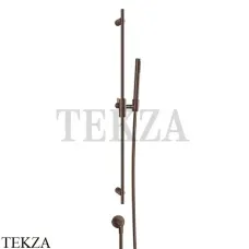 Gessi Habito INTRECCIO Штанга в комплекте с душевой лейкой и выводом воды 70142-845, Dark Bronze