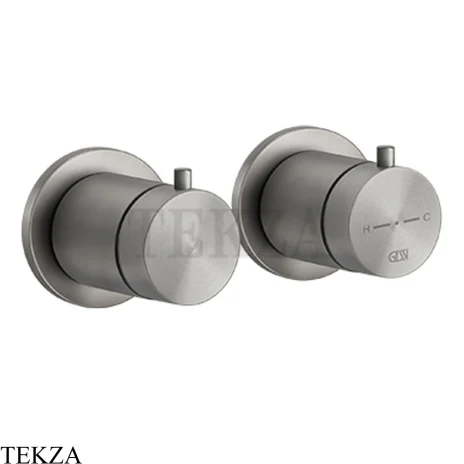 Gessi 316 SHOWER Термостат для душа на 2 выхода, внешняя часть 54234-239, Steel Brushed