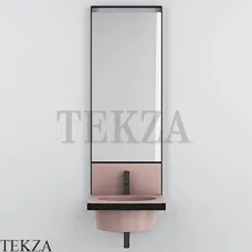 Cielo ELLE Tonda Модульная система умывальника с зеркалом, Cipria-черный