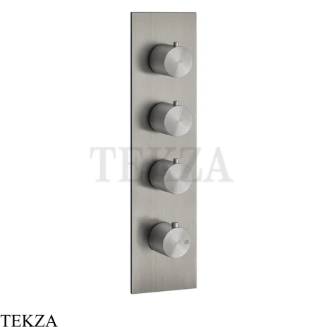 Gessi 316 WELLNESS Термостат 3 выхода на планке, внешняя часть 54516-239, Steel Brushed