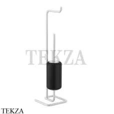 Gessi Goccia Стойка с держателем для туалетной бумаги и ершиком 38068-279, белый матовый