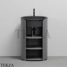 CIELO I Catini Tiberino Тумба отдельностоящая CAMTL, с 3-мя полками, слив в стену, Cemento-Lavagna