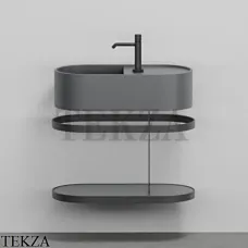 Cielo Les Petites Ovale 60 Консоль с раковиной LPLAO60, керамическая полка, Lavagna Cielo Les Petites Ovale 60 Консоль с раковиной LPLAO60, керамическая полка, Lavagna