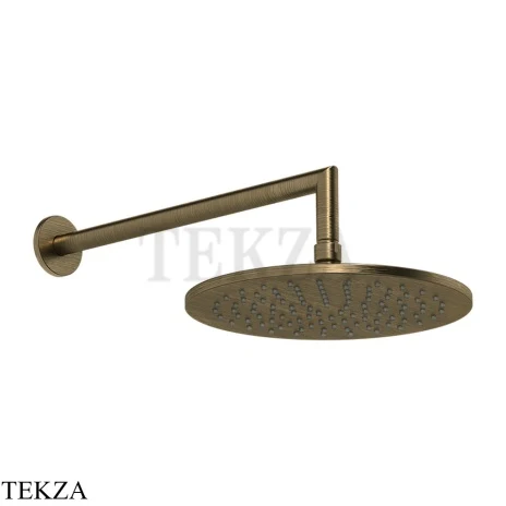 Gessi ANELLO Верхняя лейка с кронштейном D25 см 63348-713, Antique Brass